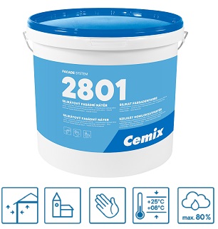 Cemix 2801 silikátový fasádní nátěr